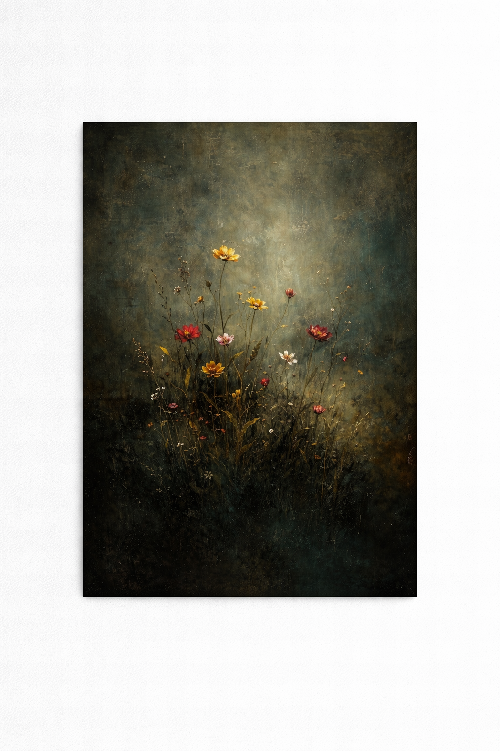 Moody Wildflower Wall Art – Vintage Botanical Meadow Print - Viney Rees Prints