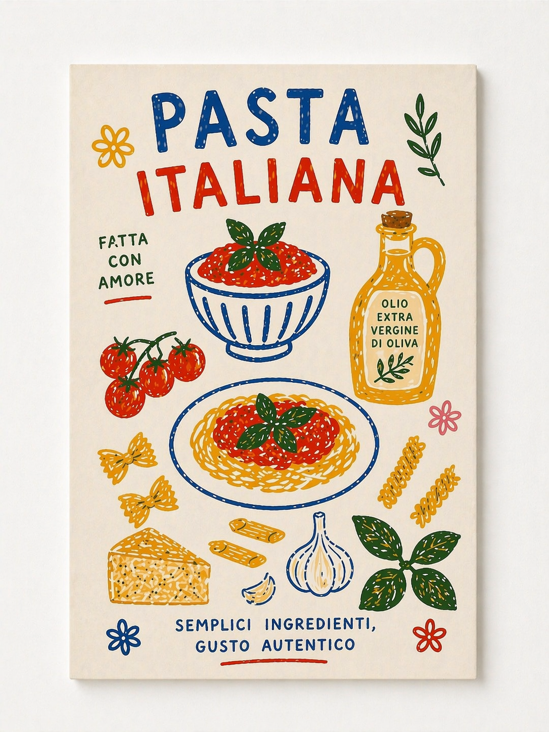 Pasta Italiana Kitchen Print – Italian Food Wall Art - Viney Rees Prints
