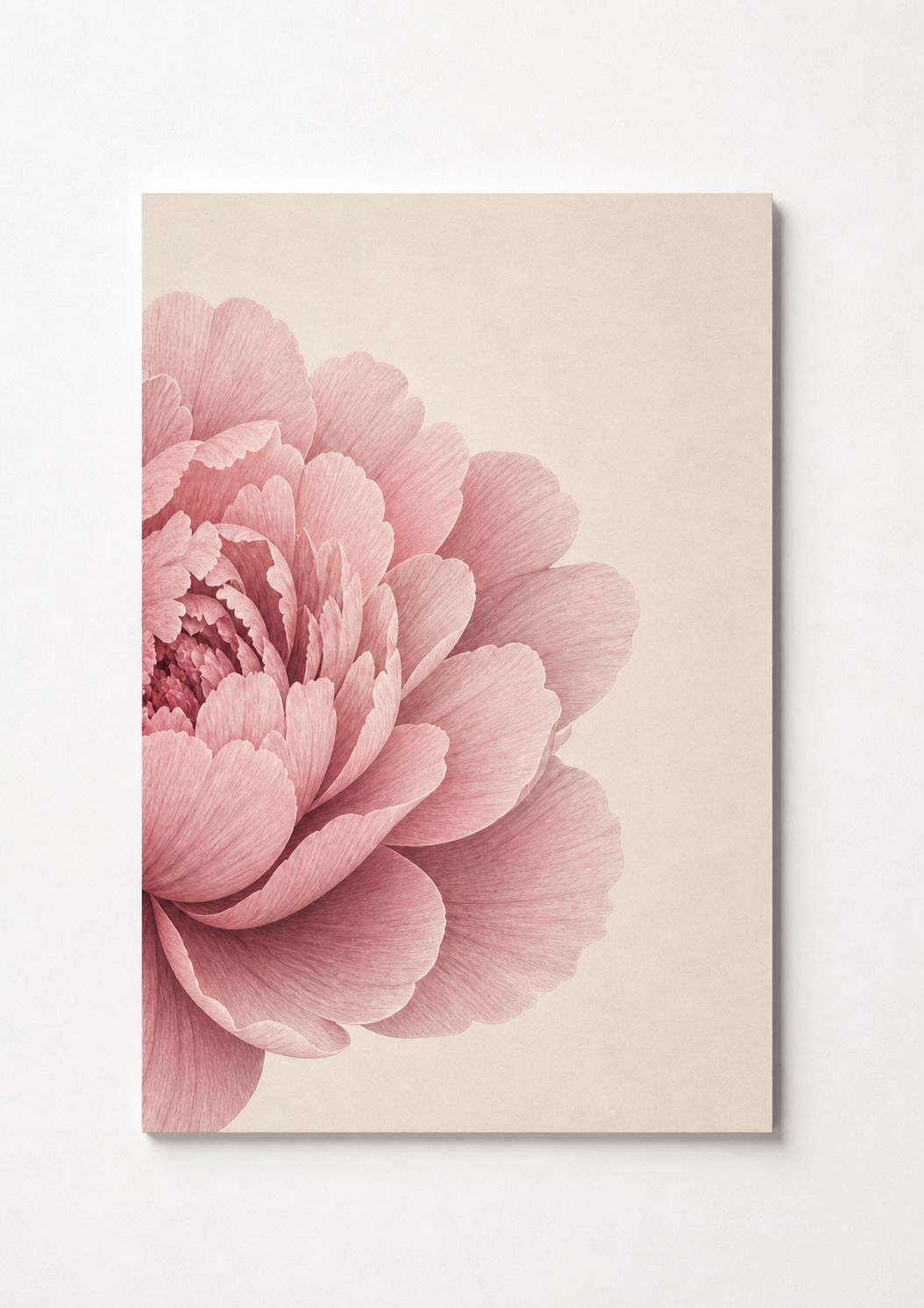 Soft Pink Peony Wall Art – Elegant Floral Botanical Print