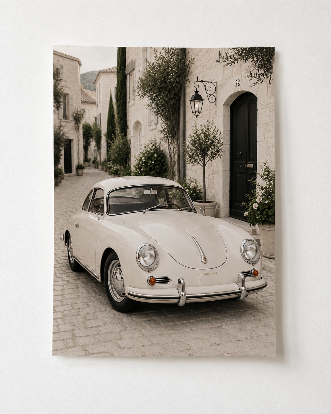 Vintage Porsche 356 Wall Art – Classic European Car Print