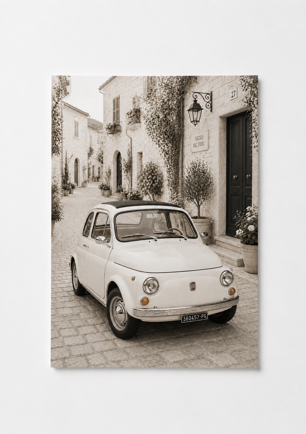 Vintage Fiat 500 Wall Art – Classic Italian Car Photography Print