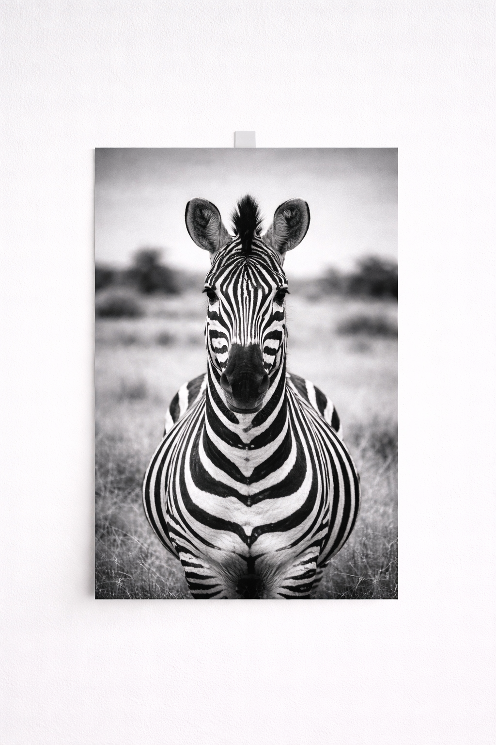 Black & White Zebra Wall Art – Minimalist Safari Animal Print - Viney Rees Prints