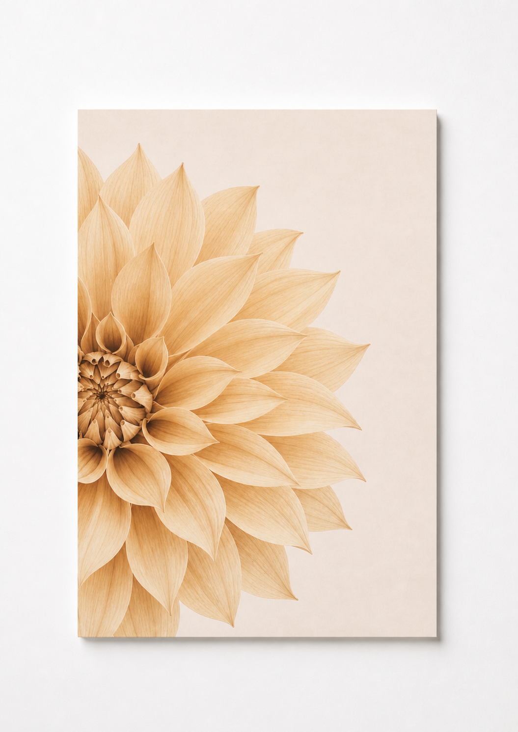 Neutral Dahlia Wall Art – Elegant Botanical Floral Print