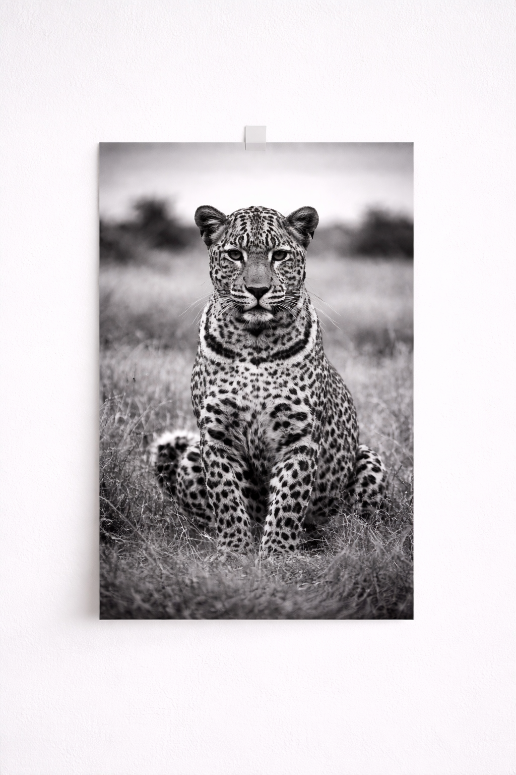 Black & White Leopard Wall Art – Elegant Safari Wildlife Print - Viney Rees Prints