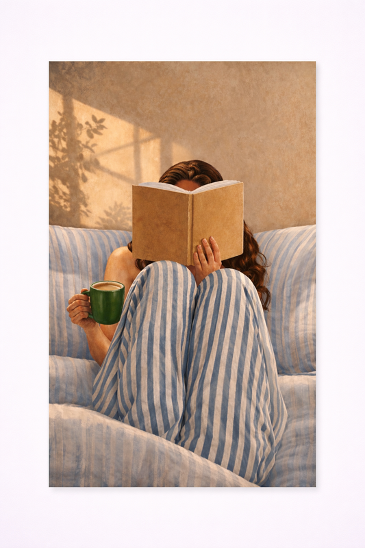 Cosy Reading Print – Relaxed Lifestyle Wall Art - Viney Rees Prints