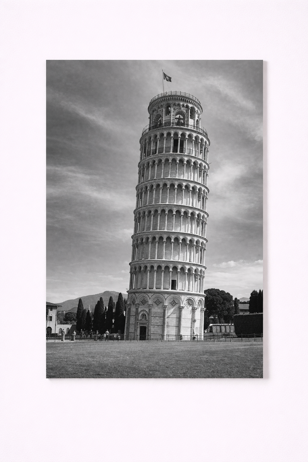 Leaning Tower of Pisa Wall Art Print – Black & White Italy Photography - Viney Rees Prints