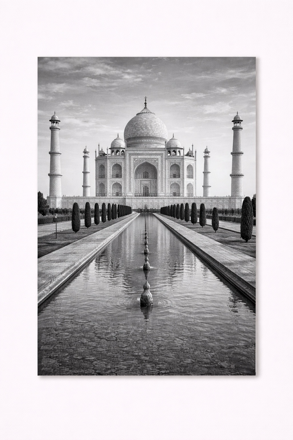 Taj Mahal Black & White Wall Art Print – Iconic India Architecture Photography - Viney Rees Prints