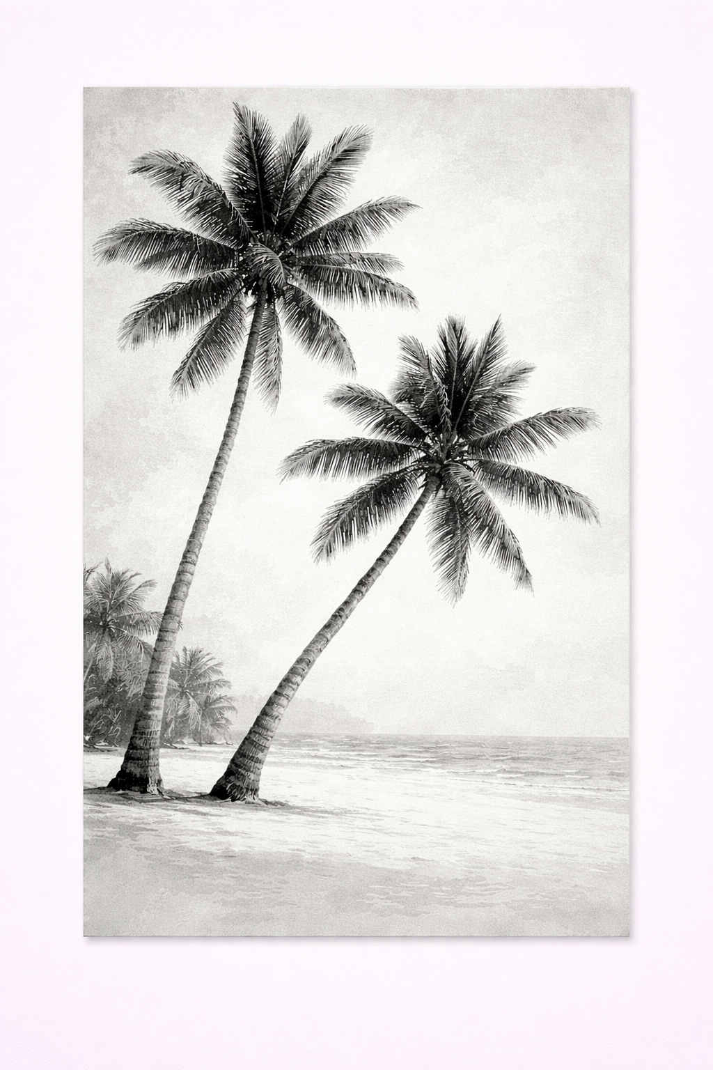 Black & White Palm Tree Wall Art – Tropical Beach Print - Viney Rees Prints