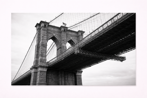 Brooklyn Bridge Wall Art – Black & White New York Architectural Canvas Print - Viney Rees Prints
