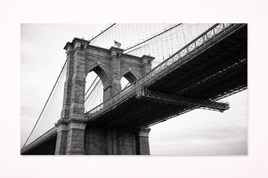 Brooklyn Bridge Wall Art – Black & White New York Architectural Canvas Print - Viney Rees Prints