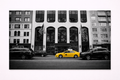New York Taxi Wall Art – Black & White City Street with Yellow Cab Canvas Print - Viney Rees Prints