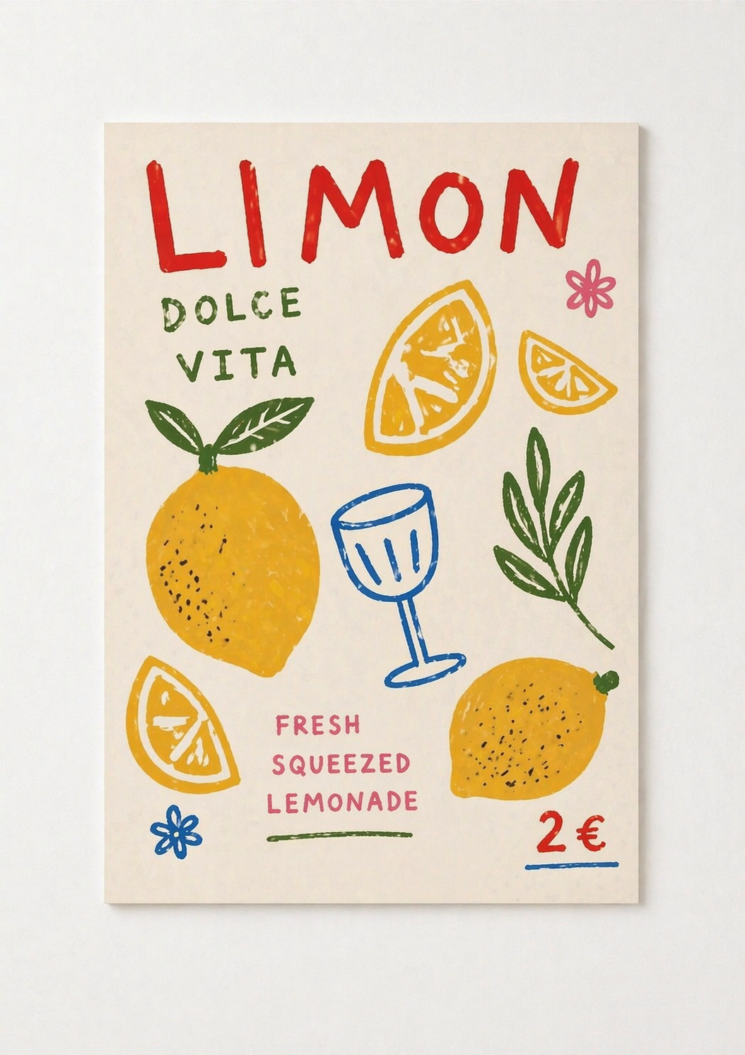 Limon Dolce Vita Lemon Print – Mediterranean Kitchen Wall Art - Viney Rees Prints
