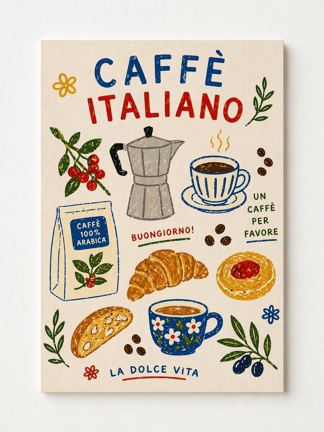 Caffè Italiano Coffee Print – Italian Café Kitchen Wall Art - Viney Rees Prints
