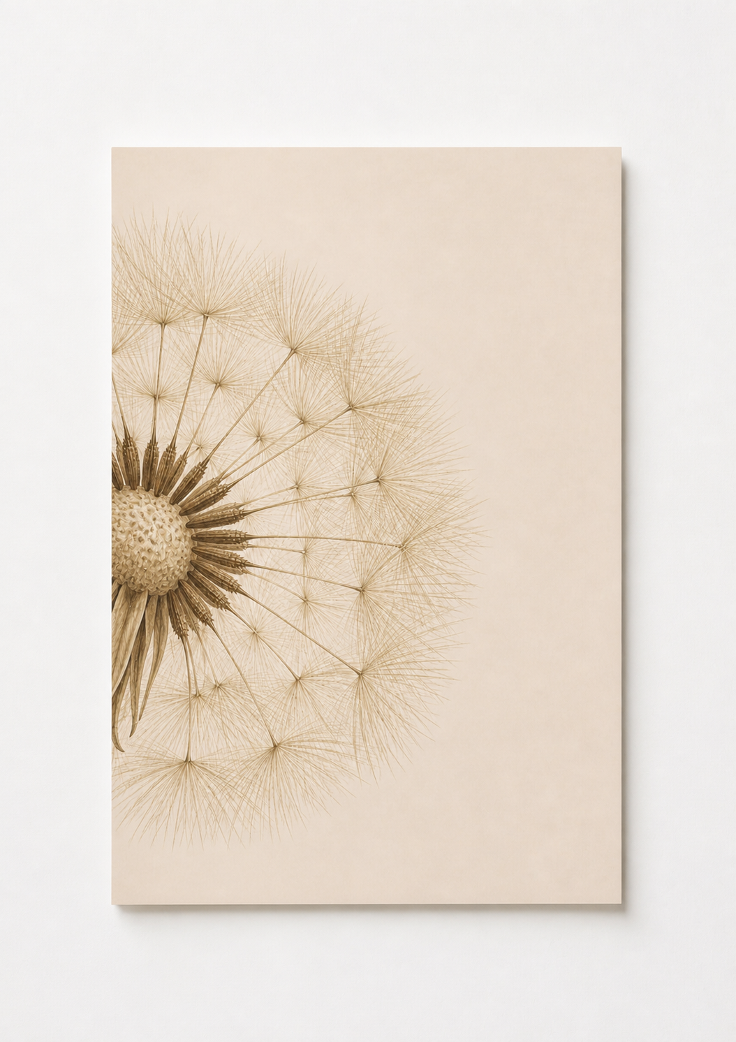 Neutral Dandelion Wall Art – Minimal Botanical Nature Print