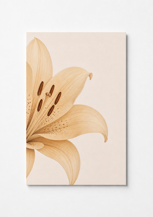 Neutral Lily Wall Art – Elegant Botanical Floral Print