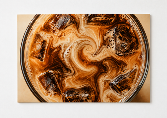 Iced Coffee Swirl Print – Abstract Espresso Wall Art for Kitchen & Coffee Bar Decor