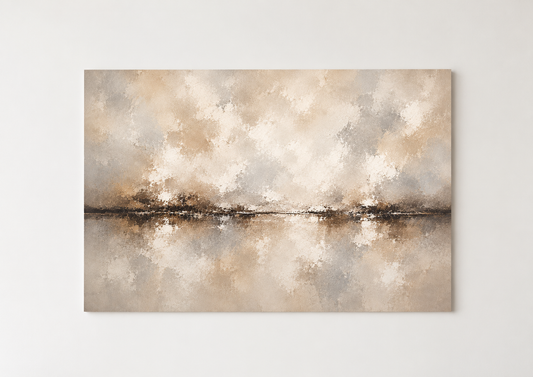 Neutral Abstract Landscape Wall Art Print – Beige Minimalist Modern Decor