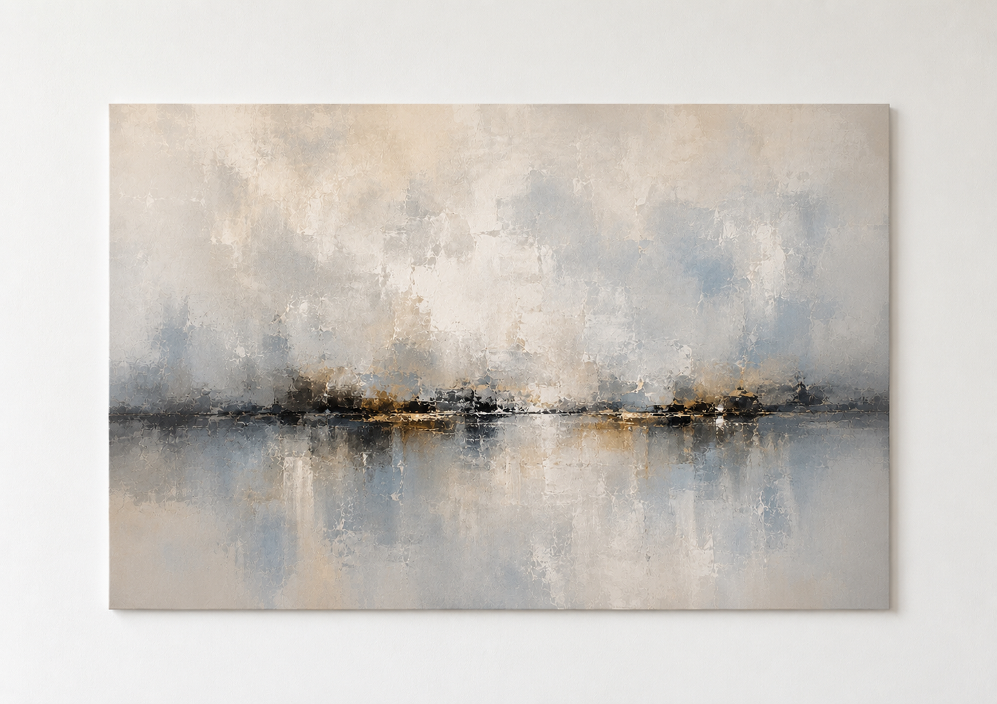 Blue Beige Abstract Landscape Wall Art Print – Modern Minimalist Artwork