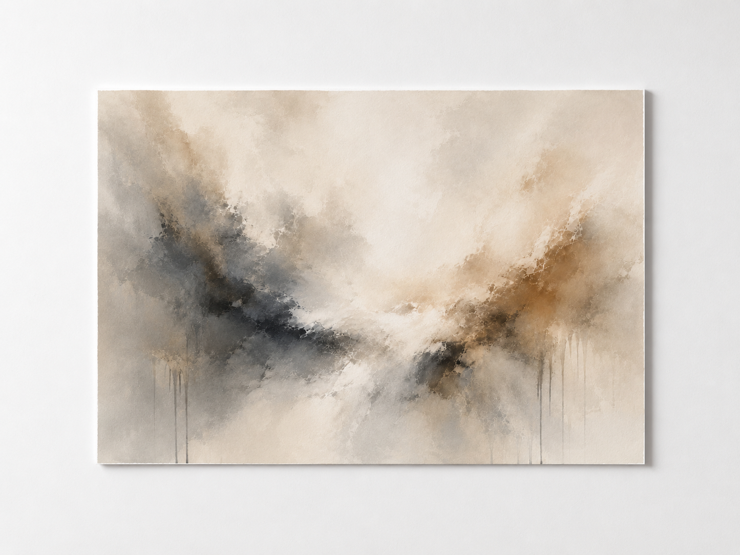 Neutral Abstract Horizon Wall Art – Modern Beige, Grey & Taupe Print