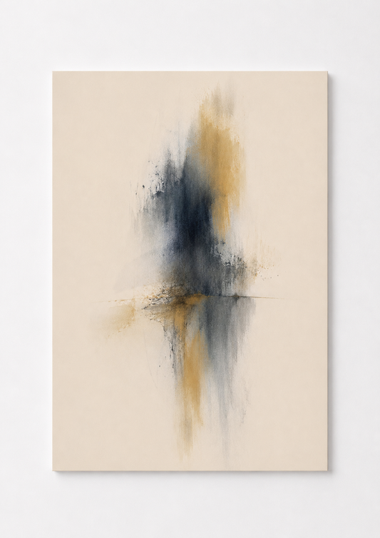 Neutral Abstract Reflection Wall Art – Modern Minimalist Vertical Print