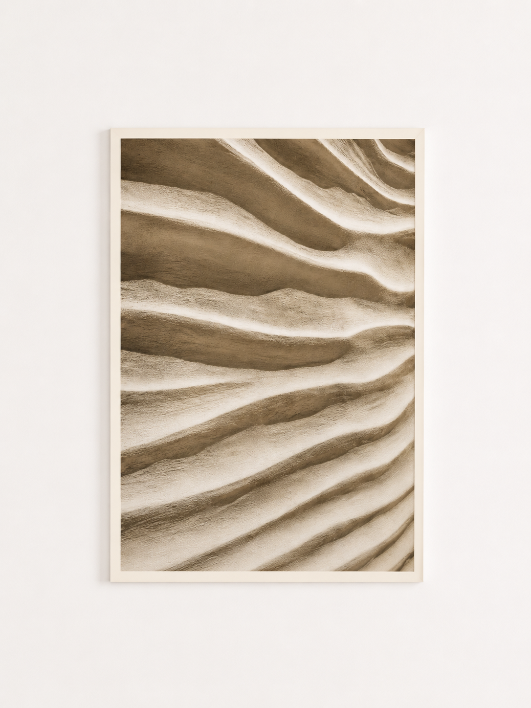 Neutral Sand Dune Wall Art Print – Minimalist Desert Texture Abstract Artwork