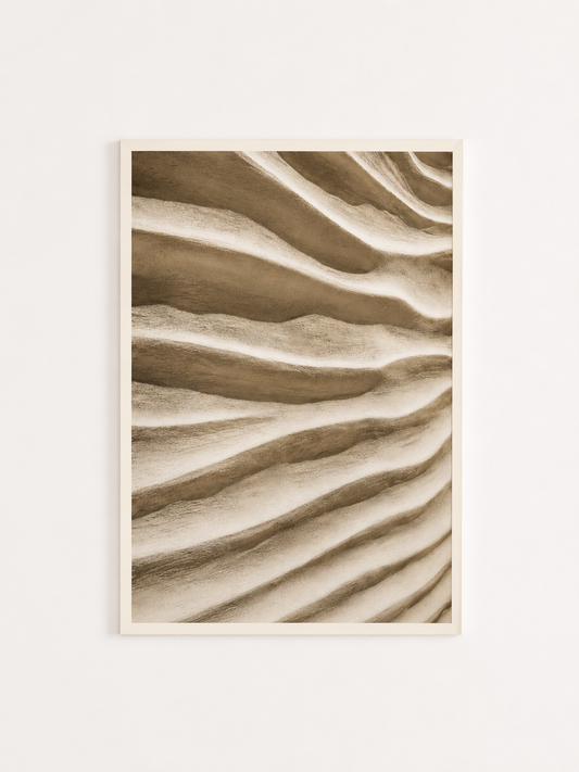 Neutral Sand Dune Wall Art Print – Minimalist Desert Texture Abstract Artwork