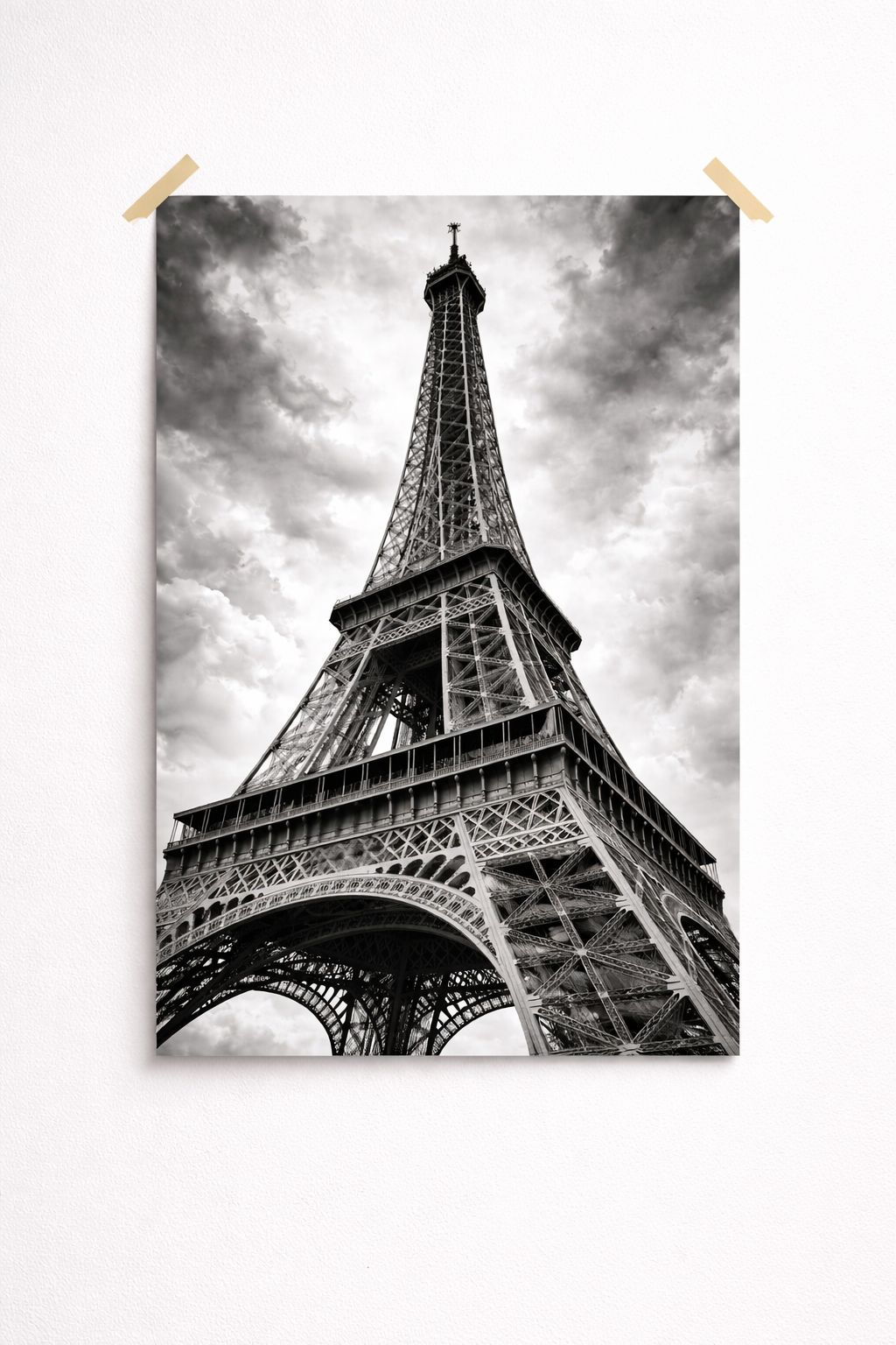 Eiffel Tower Black & White Wall Art – Paris Landmark Architectural Photography Print - Viney Rees Prints