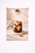 Iced Coffee Wall Art – Minimalist Kitchen Drink Print with Cream Pour - Viney Rees Prints