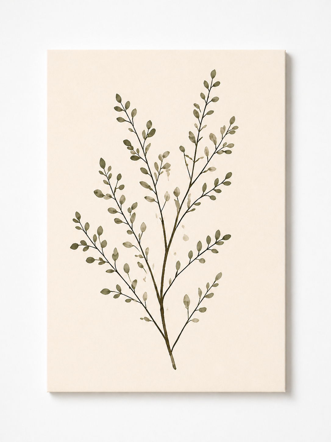 Minimal Botanical Branch Print – Neutral Leaf Wall Art - Viney Rees Prints