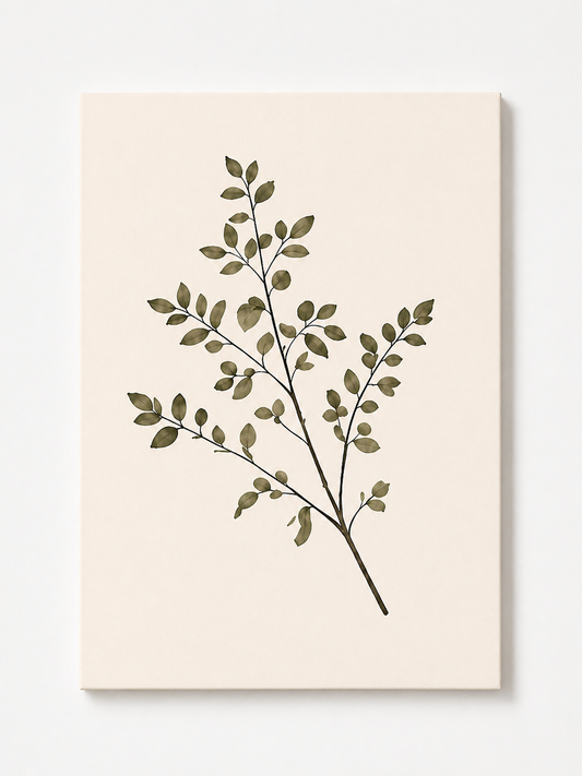 Minimal Botanical Leaf Print – Neutral Nature Wall Art - Viney Rees Prints