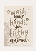 “Wash Your Hands” Funny Bathroom Wall Art – Sage Green Typography Print