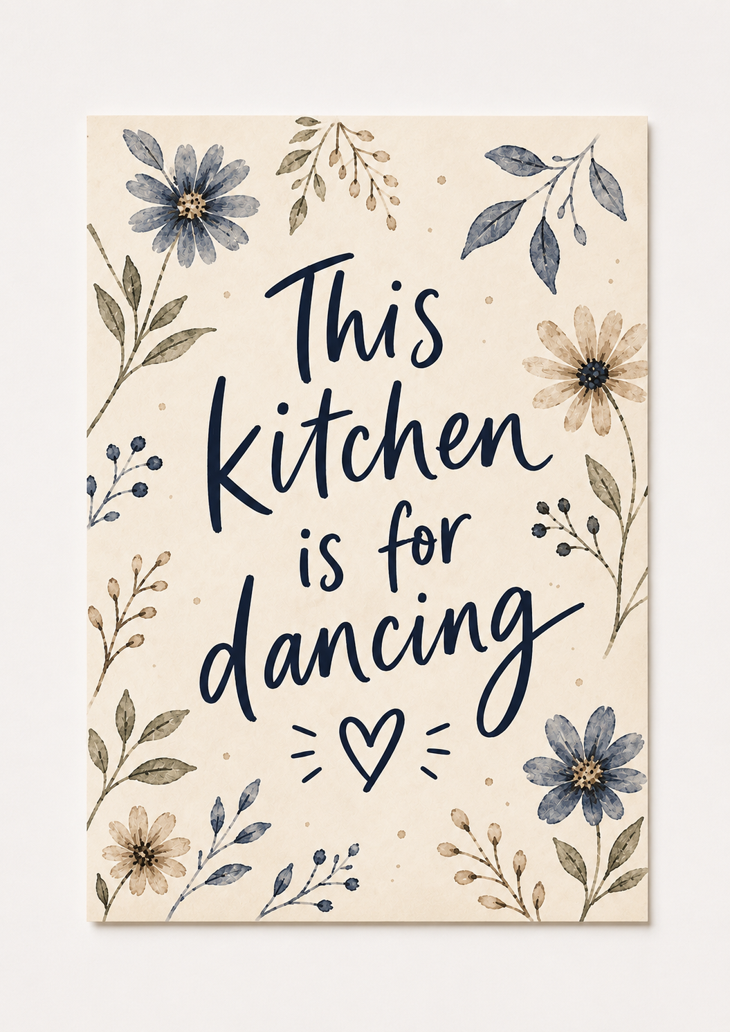 “This Kitchen Is for Dancing” Kitchen Wall Art – Green Checkered Quote Print