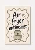 Air Fryer Enthusiast Kitchen Wall Art – Funny Pink Typography Print