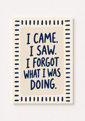 I Came. I Saw. I Forgot What I Was Doing