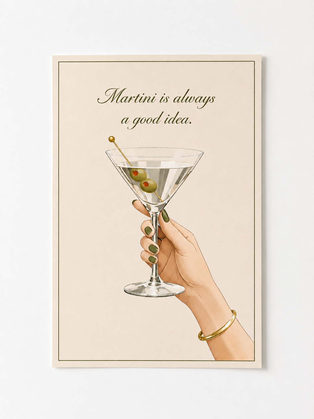 Martini is Always a Good Idea Wall Art – Elegant Cocktail Quote Print