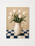 White Tulips in Jug Print – Classic Country Kitchen Wall Art
