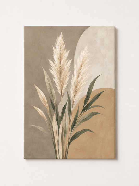 Pampas Grass Botanical Wall Art – Warm Earth Tone Nature Print