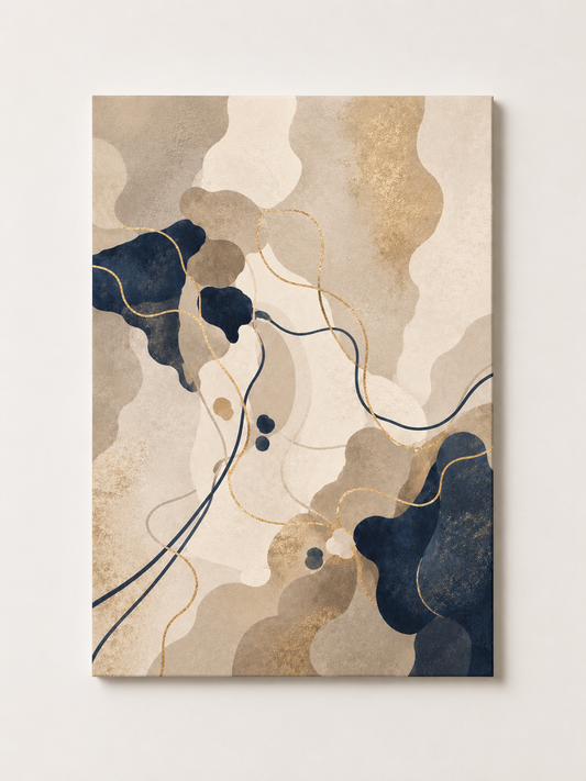 Earth Tone Abstract Wall Art – Modern Organic Line Art Print