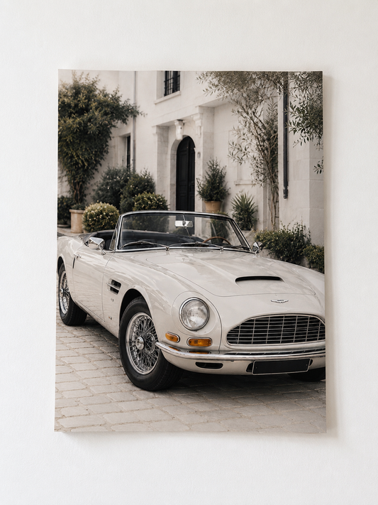 Vintage Green Convertible Wall Art – Luxury European Sports Car Photography Print