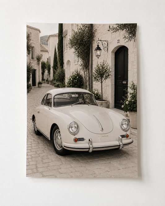 Vintage Porsche 356 Wall Art – Classic European Car Print