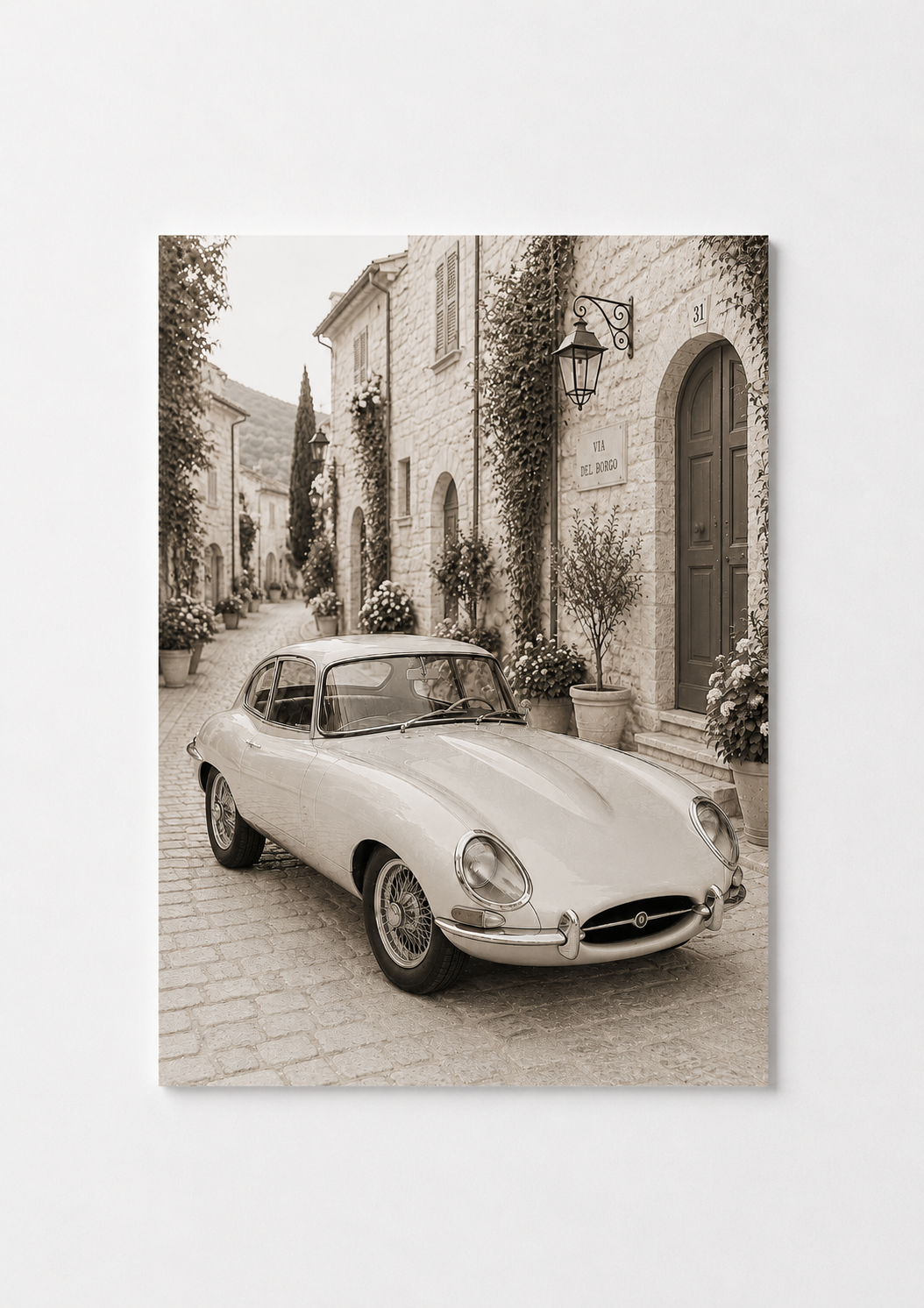 Vintage European Sports Car Wall Art – Italian Street Photography Print