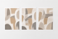 Abstract Navy & Earth Tone Wall Art Set of 3 – Modern Textured Canvas Prints