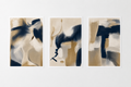 Abstract Green Earth Tone Wall Art Set of 3 – Modern Textured Canvas Prints