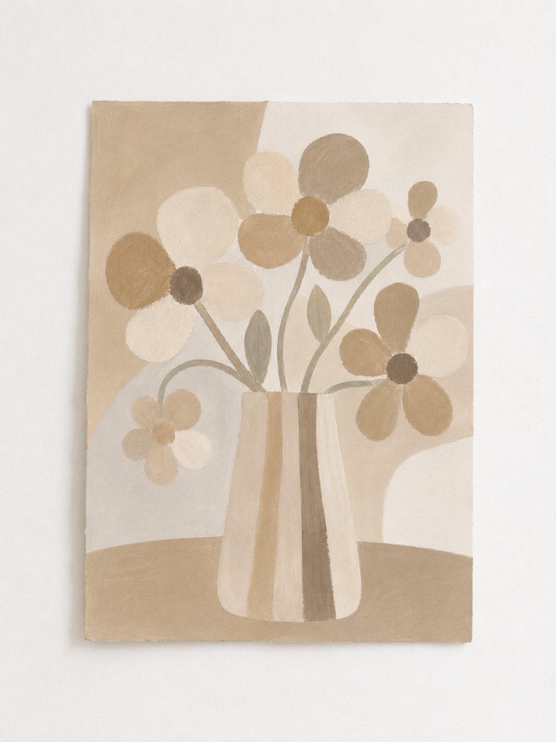 Pink Floral Vase Wall Art Print – Retro Flower Market Inspired Poster